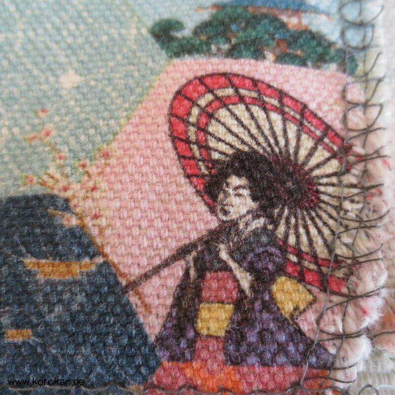 grob gewebte Baumwolle japanische Motive in kleinem Kikko