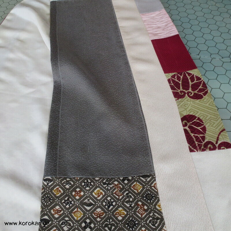 Patchwork Upcycling japanische Kimono Seiden Schal
