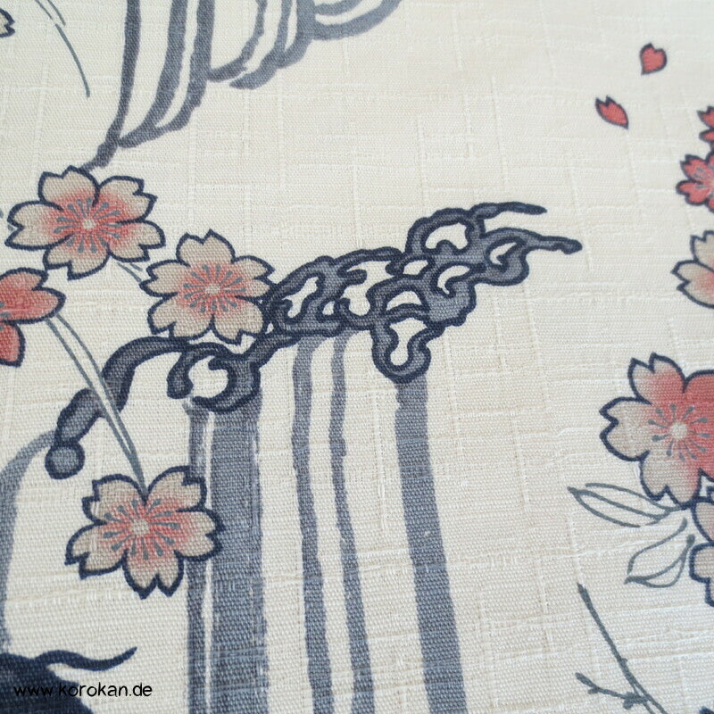 springende japanische Koi Karpfen schwerer Baumwollstoff
