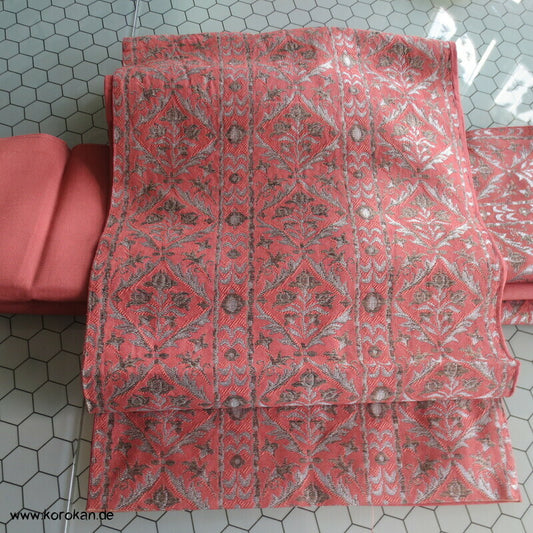 Diesteln auf altrosa Fukuro Obi