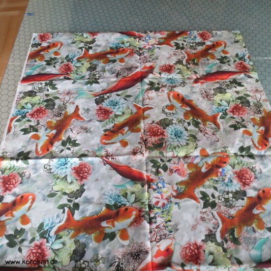 japanischer Koi Karpfenteich Baumwollstoff