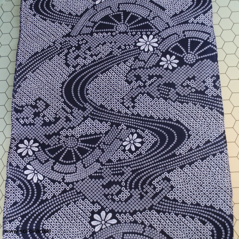 Kanoko Dot Genji Wheel, Fluss Yukata Baumwoll Kimono Stoff