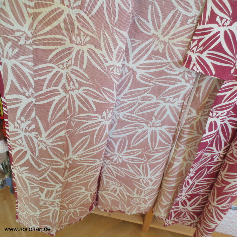 Bambusmuster Hitoe Kimono, Rho Seide