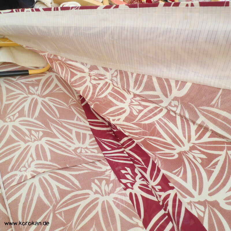 Bambusmuster Hitoe Kimono, Rho Seide