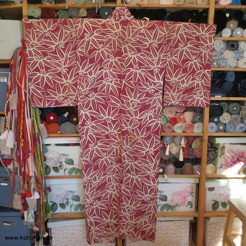 Bambusmuster Hitoe Kimono, Rho Seide