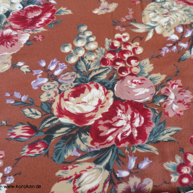Päonien und Blumen Winter Nemaki Kimono Baumwollflanell