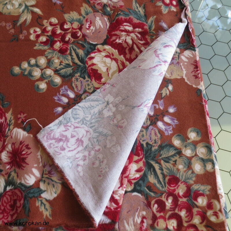 Päonien und Blumen Winter Nemaki Kimono Baumwollflanell