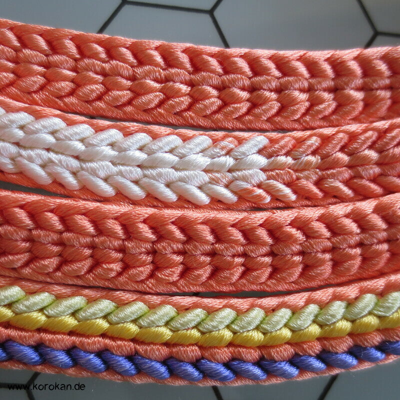 bunte Längsstreifen in apricot Obijime, Seide