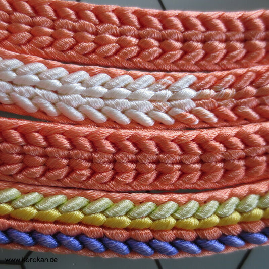 bunte Längsstreifen in apricot Obijime, Seide