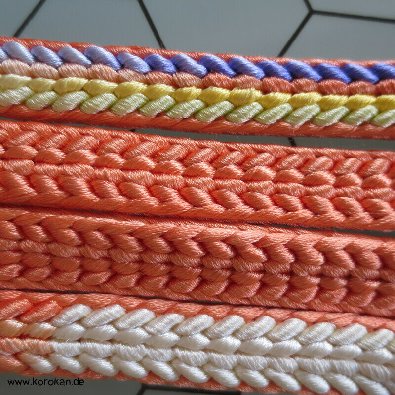 bunte Längsstreifen in apricot Obijime, Seide