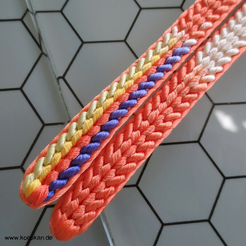 bunte Längsstreifen in apricot Obijime, Seide