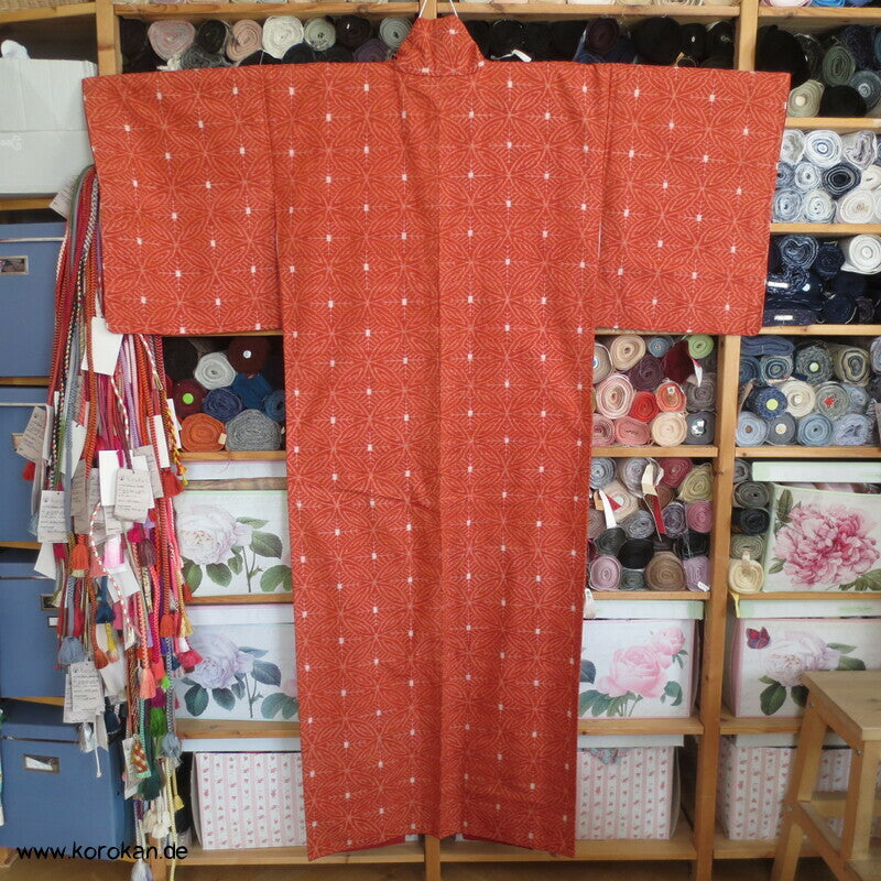 japanischer Shippo Kasuri Tsumugi Seiden Kimono