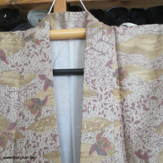 'Tsumugi Seiden Kasuri Blätter Kimono