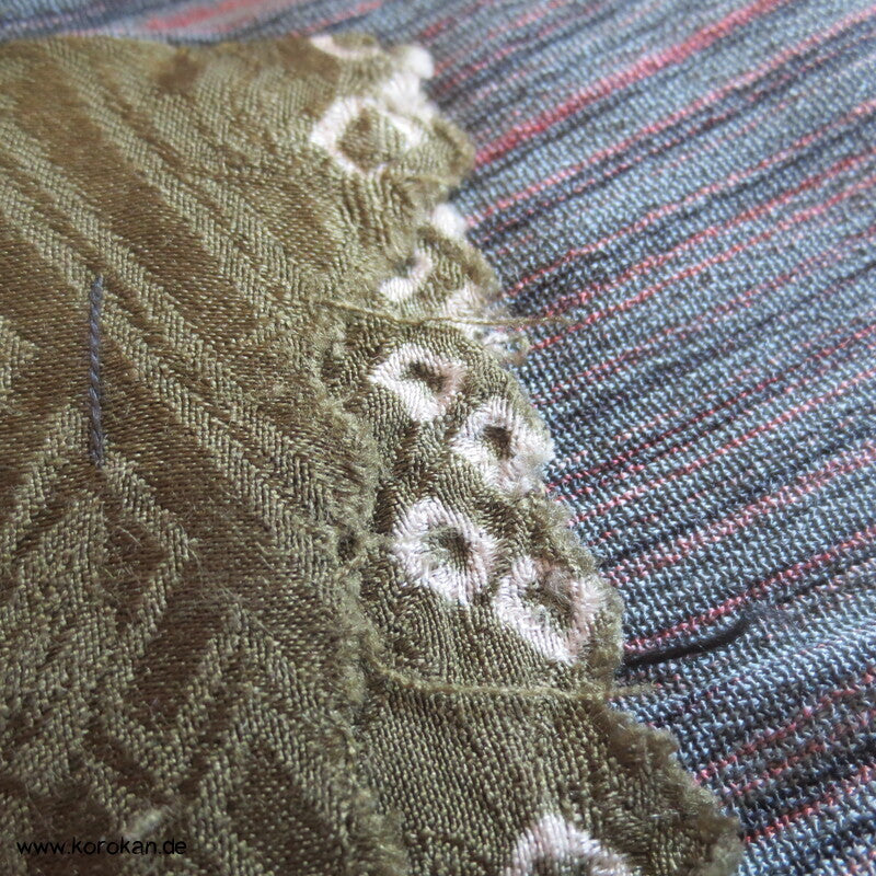 antiker handgenähter japanischer Seidenkrepp Juban Unter Kimono