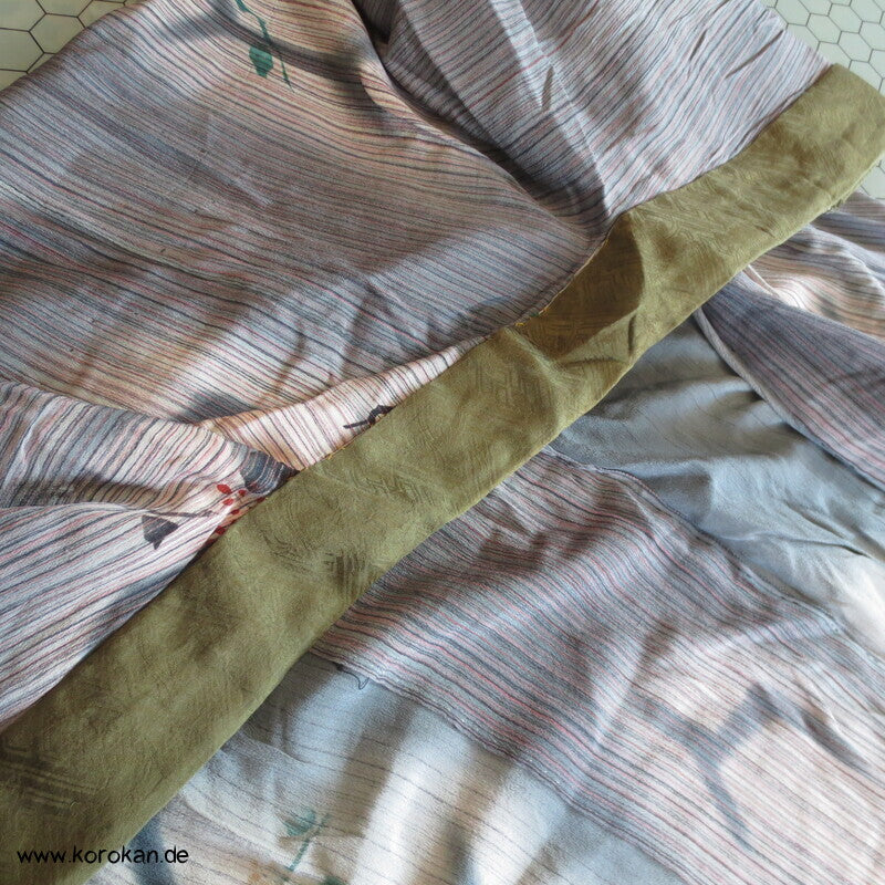 antiker handgenähter japanischer Seidenkrepp Juban Unter Kimono