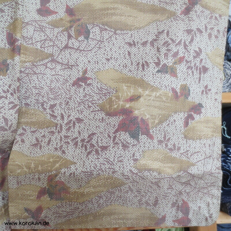 'Tsumugi Seiden Kasuri Blätter Kimono