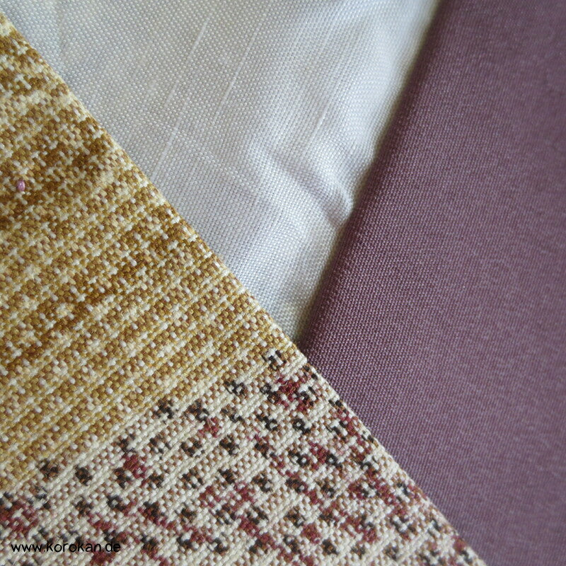 'Tsumugi Seiden Kasuri Blätter Kimono
