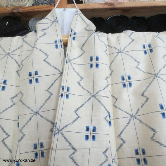 Matzukawabishi Zackenmuster Kasuri Tsumugi Kimono