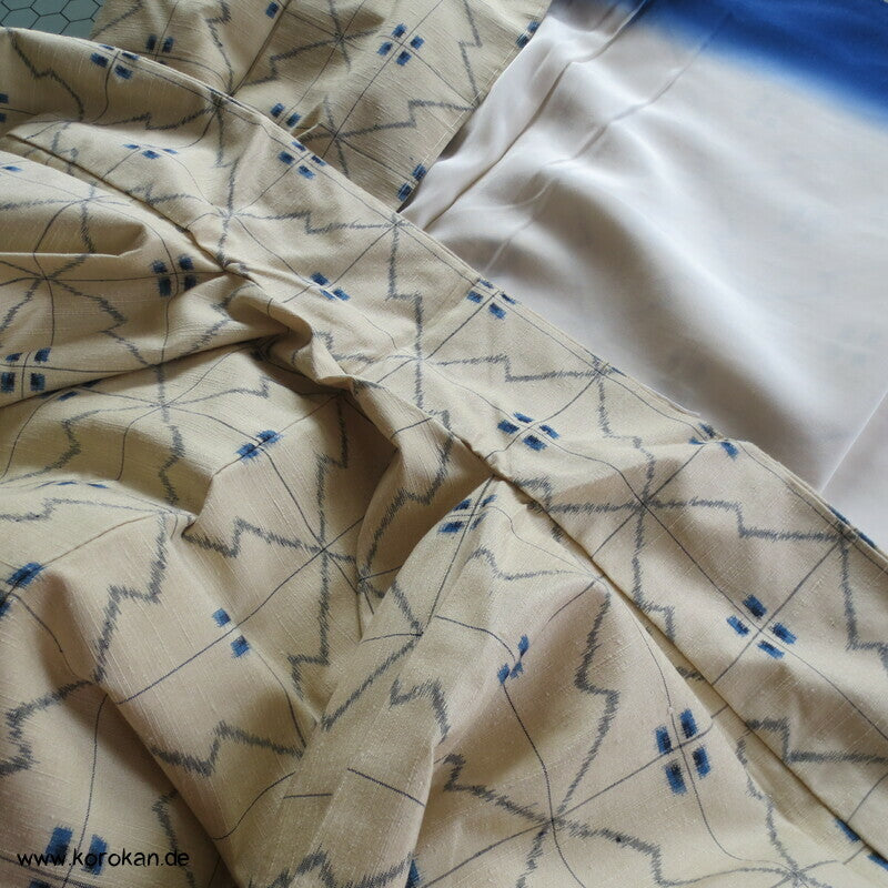 Matzukawabishi Zackenmuster Kasuri Tsumugi Kimono