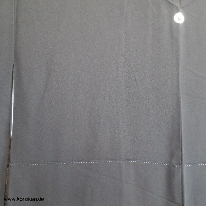 5 Fuji Mon Mofuku, formeller schwarzer Seidencrepe Kimono
