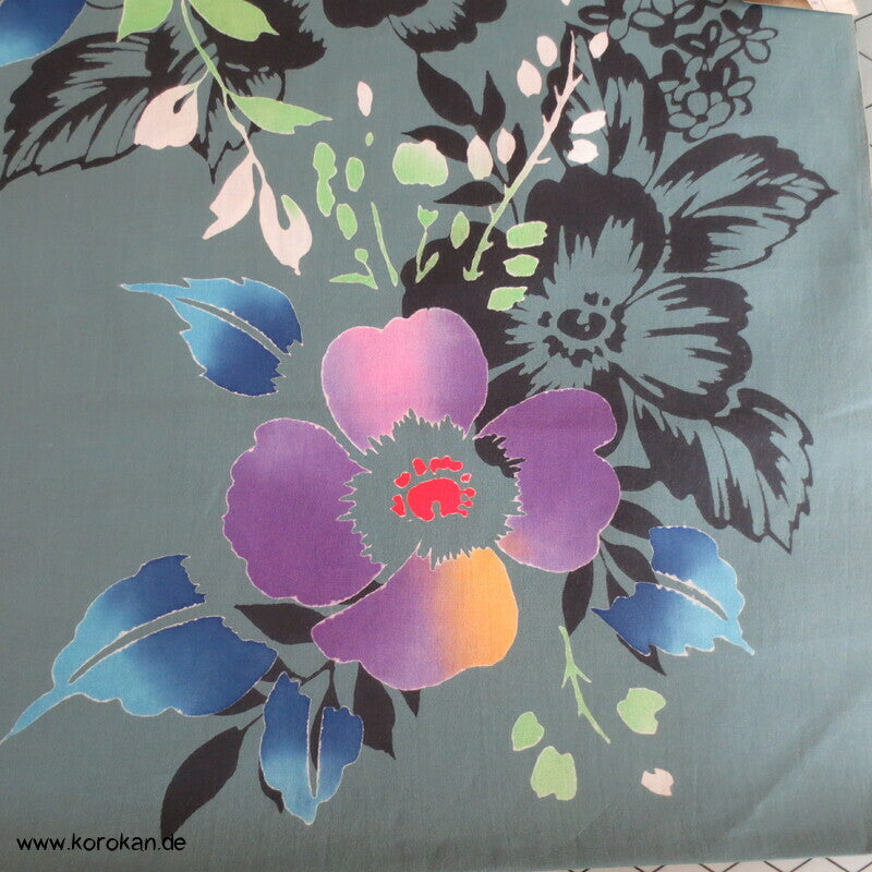 bunte Blumen Yukata Kimono Baumwoll Stoff