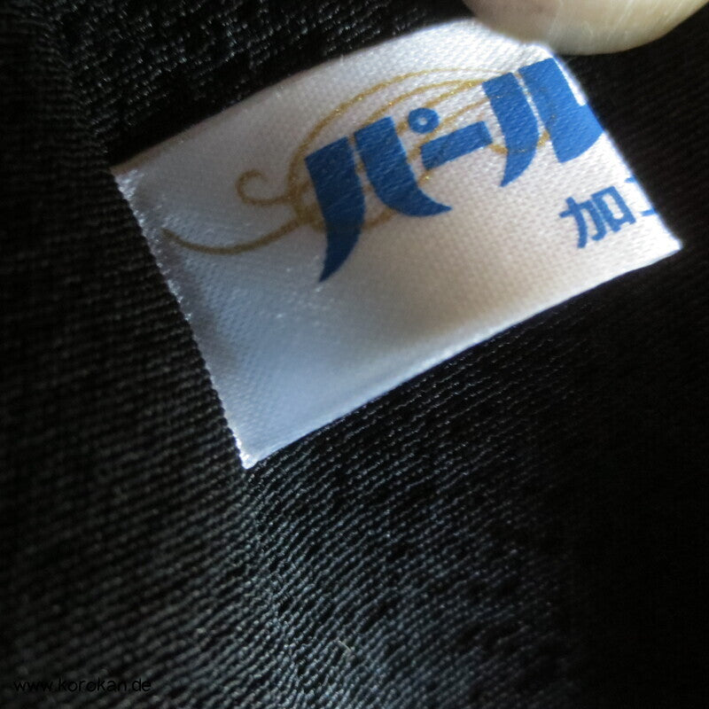 5 Fuji Mon Mofuku, formeller schwarzer Seidencrepe Kimono