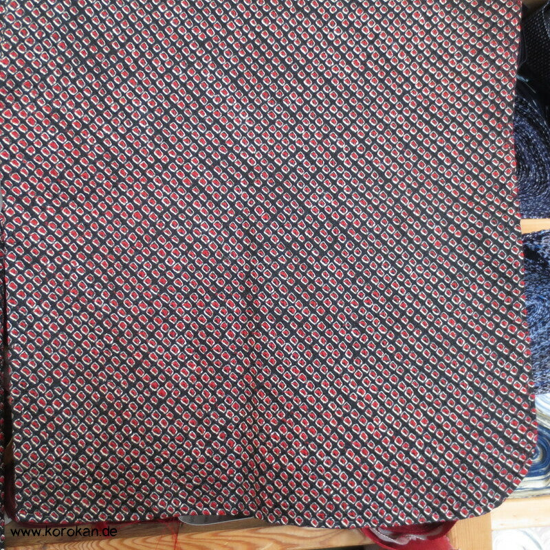 Full Shibori Seide Michiyuki Kimono Jacke, rot schwarz