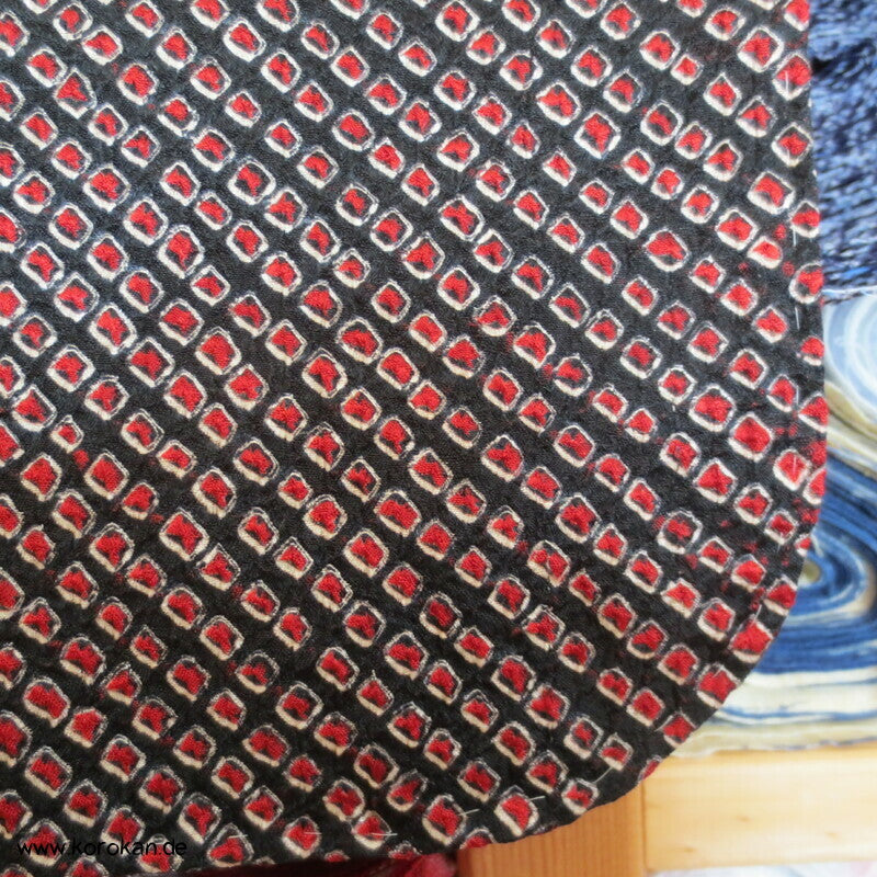 Full Shibori Seide Michiyuki Kimono Jacke, rot schwarz