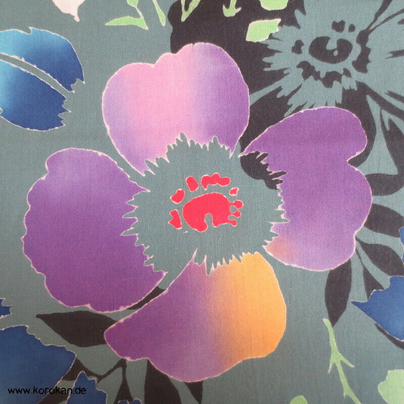 bunte Blumen Yukata Kimono Baumwoll Stoff