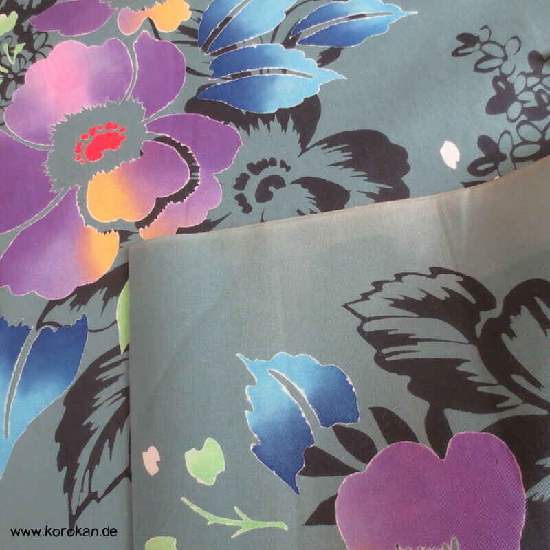 bunte Blumen Yukata Kimono Baumwoll Stoff