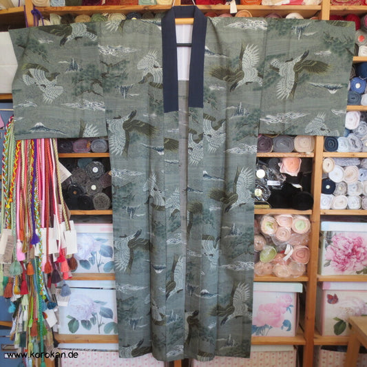 Männer Juban Unterkimono, Wollmuslin, Jagdfalken