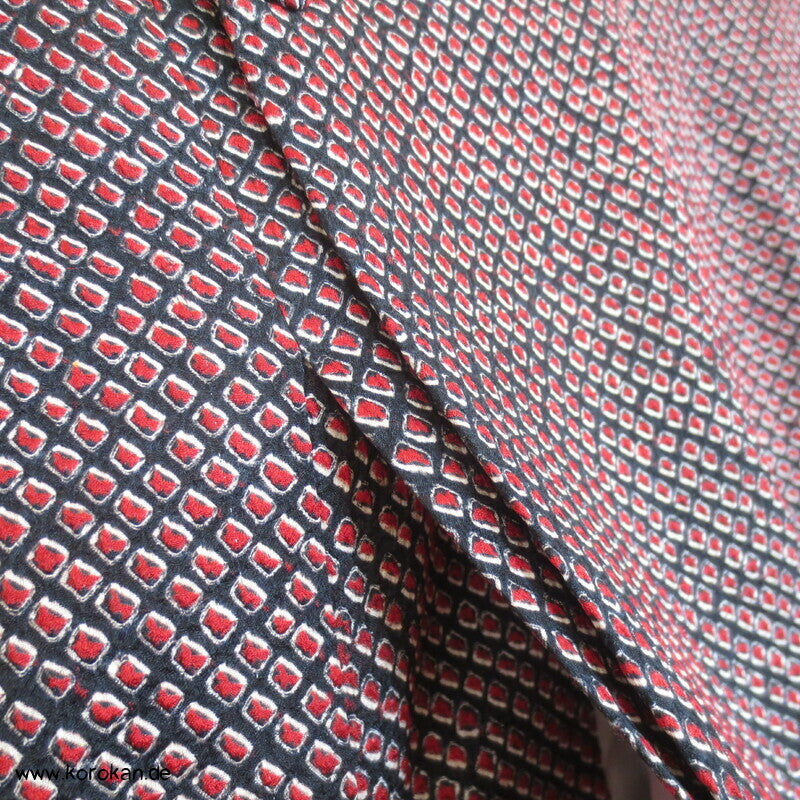 Full Shibori Seide Michiyuki Kimono Jacke, rot schwarz