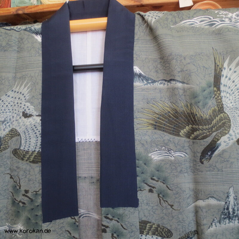 Männer Juban Unterkimono, Wollmuslin, Jagdfalken