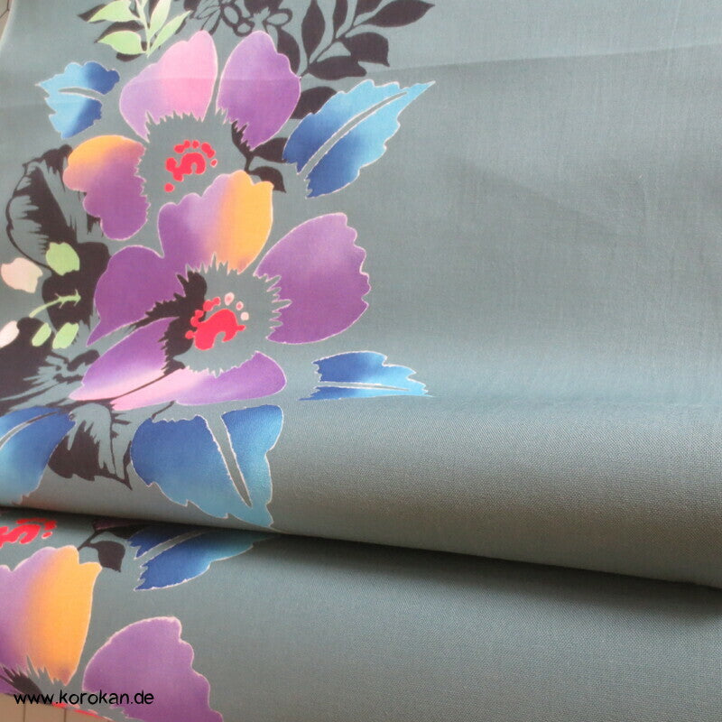 bunte Blumen Yukata Kimono Baumwoll Stoff