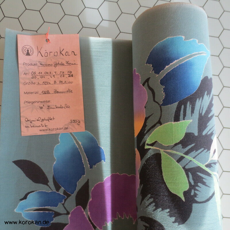 bunte Blumen Yukata Kimono Baumwoll Stoff