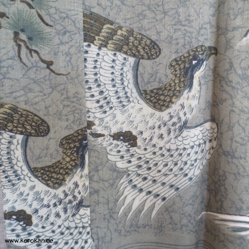 Männer Juban Unterkimono, Wollmuslin, Jagdfalken