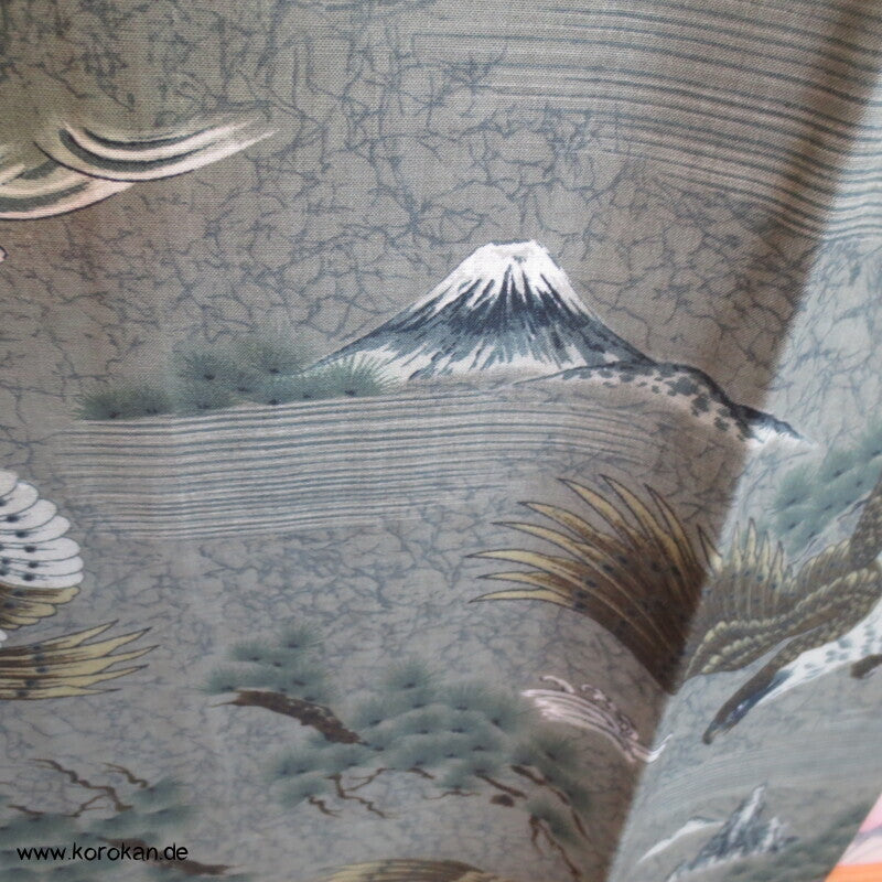 Männer Juban Unterkimono, Wollmuslin, Jagdfalken