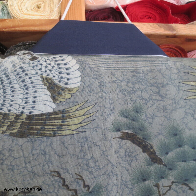Männer Juban Unterkimono, Wollmuslin, Jagdfalken