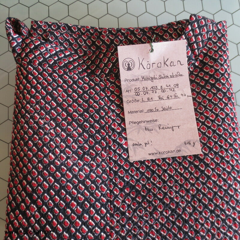 Full Shibori Seide Michiyuki Kimono Jacke, rot schwarz