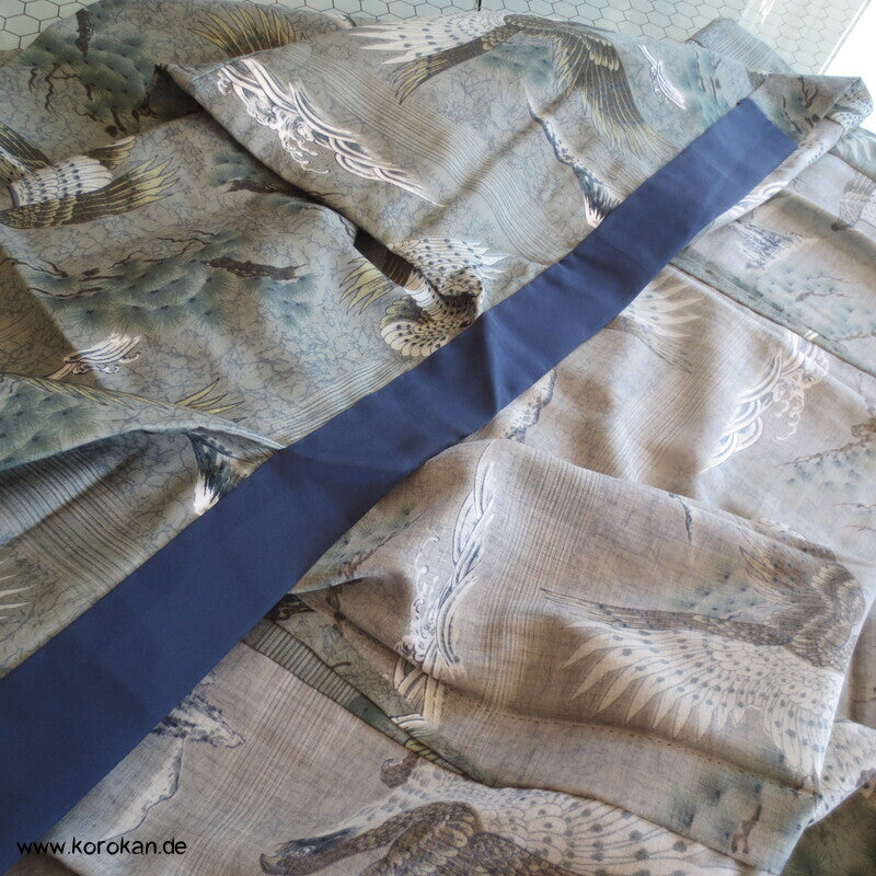 Männer Juban Unterkimono, Wollmuslin, Jagdfalken