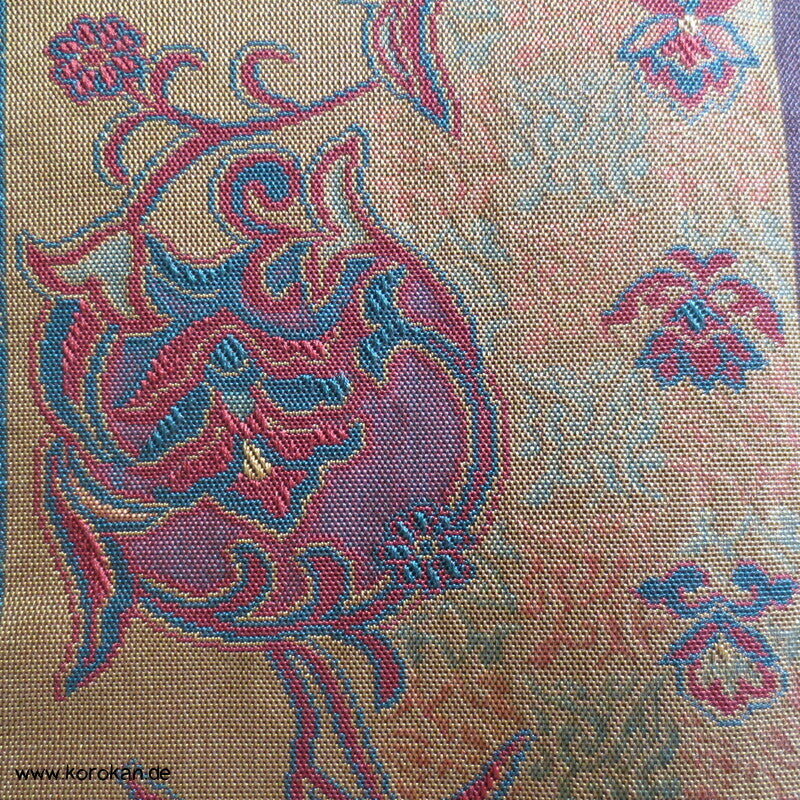 Arabesken - Streifen flaschengrün / messing Nagoya Obi