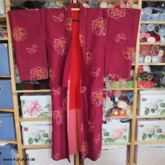 Sakura Rondelle Meisen Seiden Komon Kimono