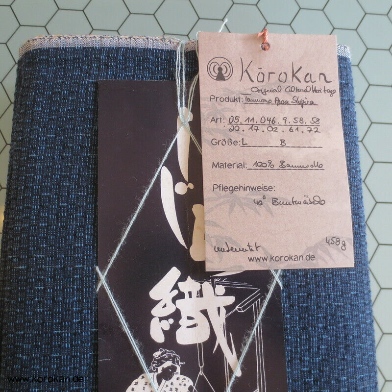 Awa Shijira originalgehefteter handgewebter dicker Kimono Baumwollstoff