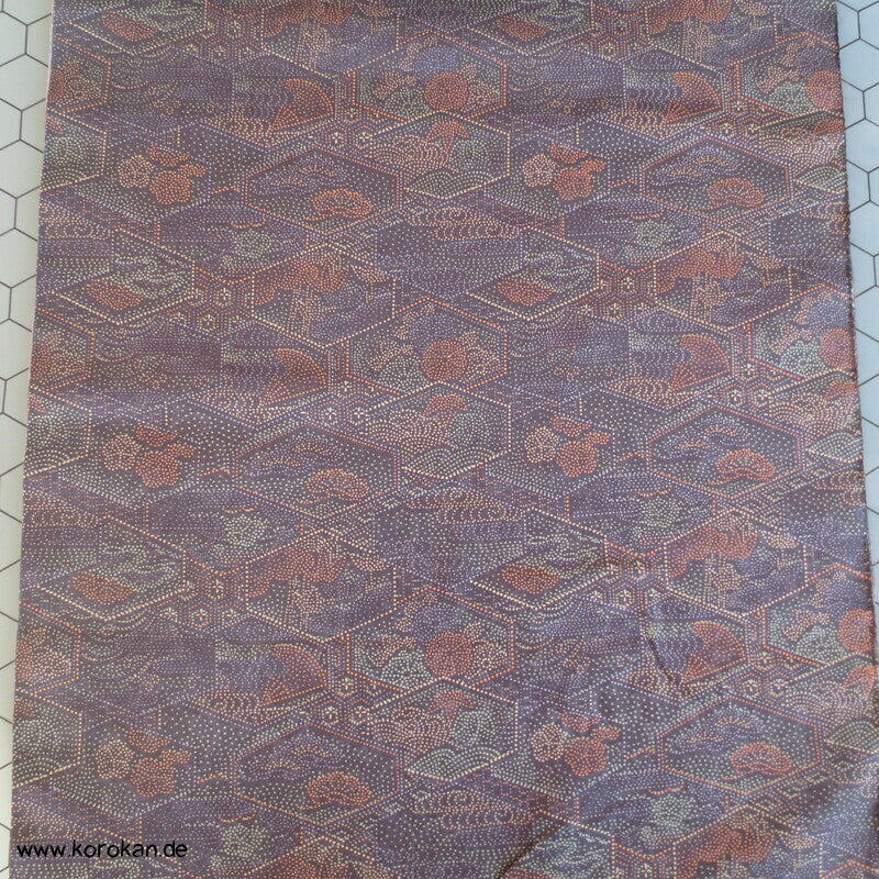 Kikko Edo Komon Kimono Damast Seide
