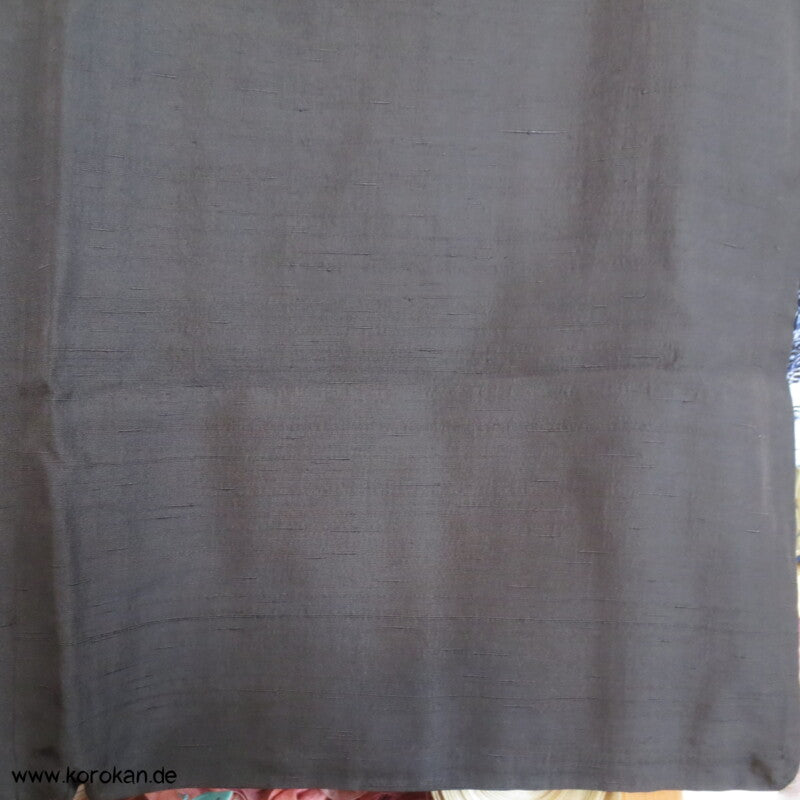 dunkelbraune Seiden Tsumugi Haori Kimono Jacke