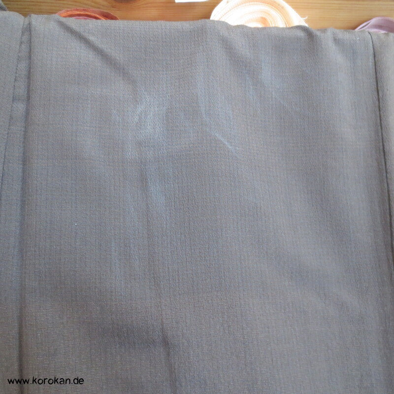 braun - blau karierter Seiden Männer Kimono, auf Seide gefüttert
