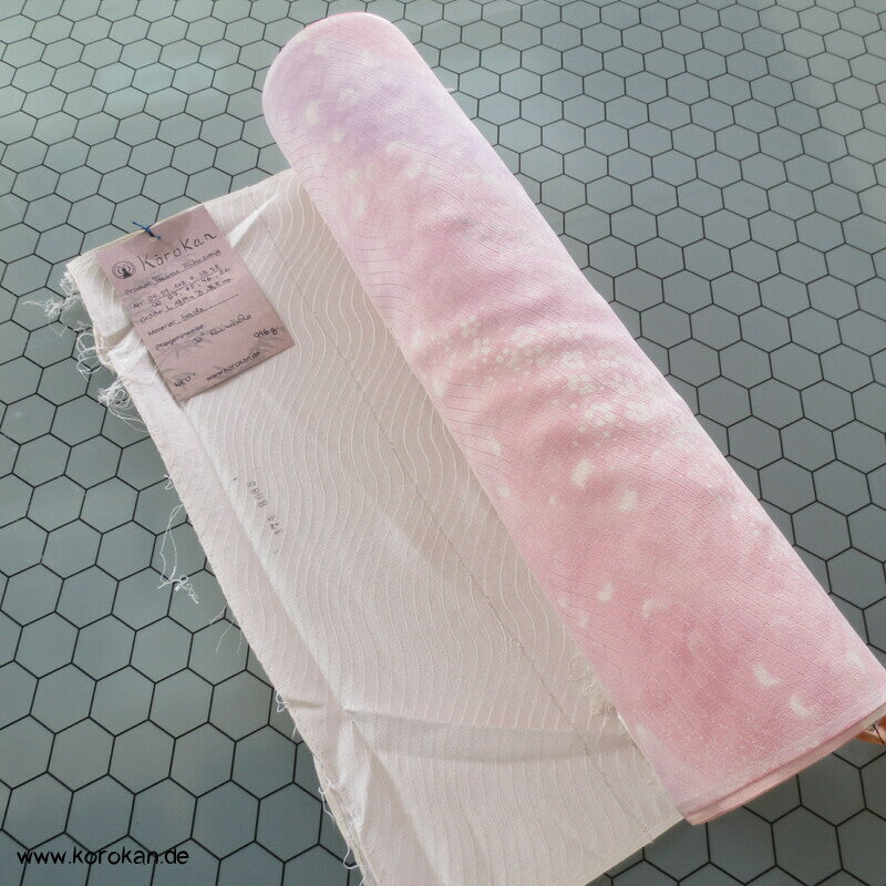 diagonal Bokashi, Blütenzweige Kimono Seiden Rinzu Damast