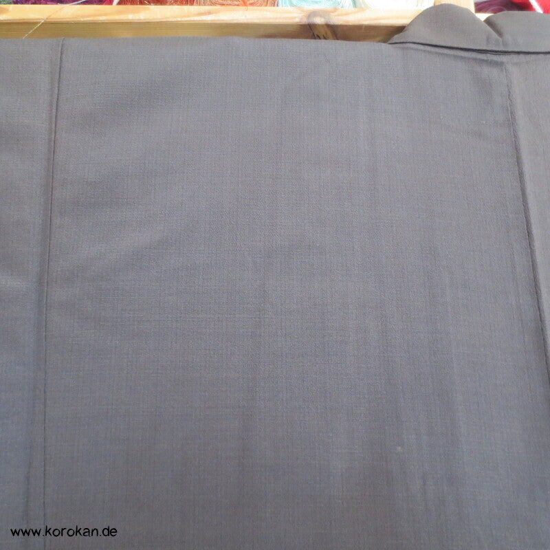 braun - blau karierter Seiden Männer Kimono, auf Seide gefüttert