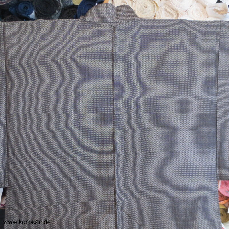 Fuji San, Boot Futter, Haori Jacke aus braunem Tsumugi