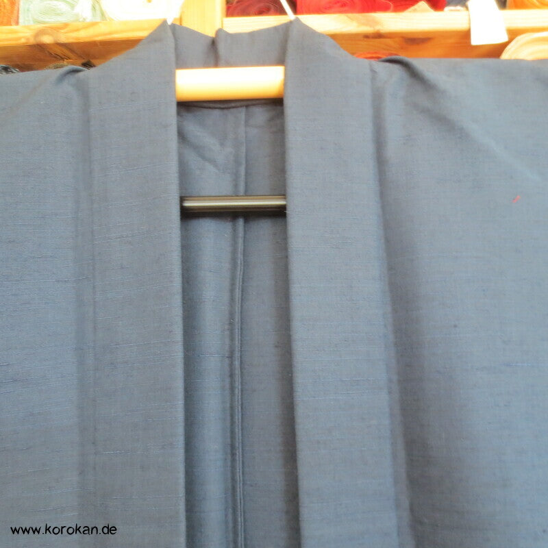 Wolle - Seide Tsumugi Haori Männer Kimono Jacke, ungefüttert
